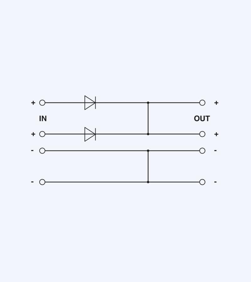 منبع تغذیه فونیکس کنتاکت مدل QUINT-DIODE/12-24DC/2X20/1X40 با ورودی 30-10 ولت 20 آمپر - تصویر 2